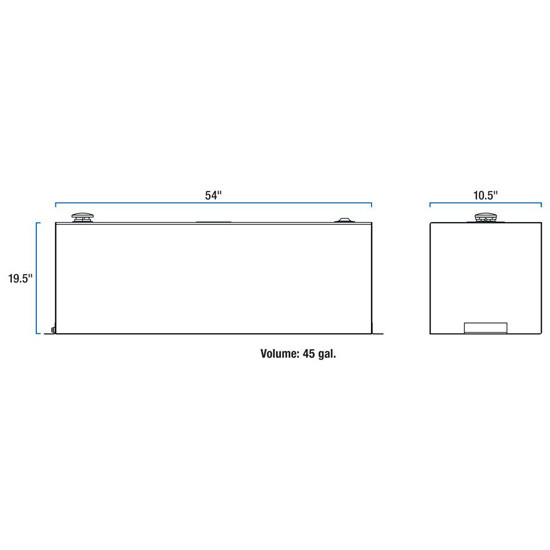White Smooth Steel 45 Gallon Rectangle Transfer Tank