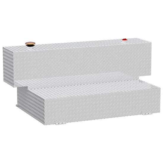 Bright Diamond Plate Aluminum Hammerhead-Style 100 Gallon L-Shape Transfer Tank