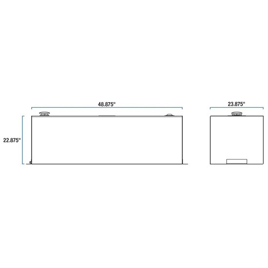 Bright Diamond Plate Aluminum 100 Gallon Transfer Tank Compatible W/ Most Short Bed Trucks & Gooseneck Hitches