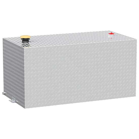 Bright Diamond Plate Aluminum 100 Gallon Transfer Tank Compatible W/ Most Short Bed Trucks & Gooseneck Hitches
