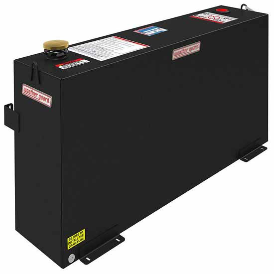Weather Guard 50 Gallon Black Steel Rectangular Transfer Tank Column For Diesel, Hydraulic Fluid