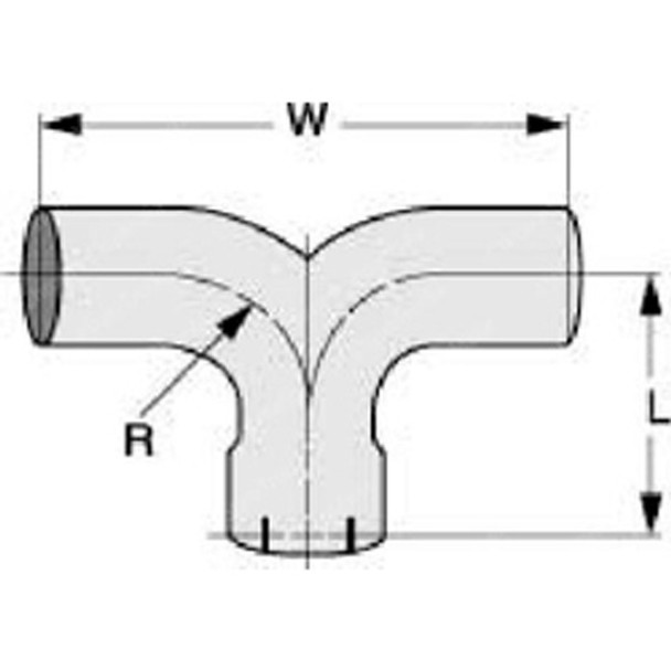 BESTfit 5 Inch Diameter Steel Universal Exhaust Y-Divider Pipe 15 Inch L X 30 Inch W