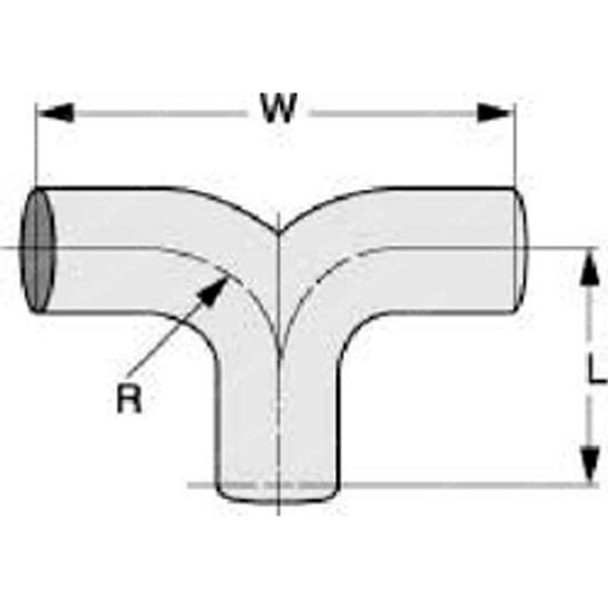 BESTfit 5 Inch Diameter Steel Universal Exhaust Y-Pipe 15 Inch L X 30 Inch W