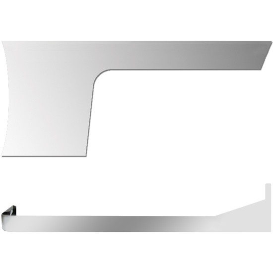 4 Inch SS Blank 1 Piece Cab Cowl & Sleeper Panels W/ Wrap For Peterbilt 389 Non-Urea W/ 70/78 Inch Sleeper W/ Extenders W/O DPF