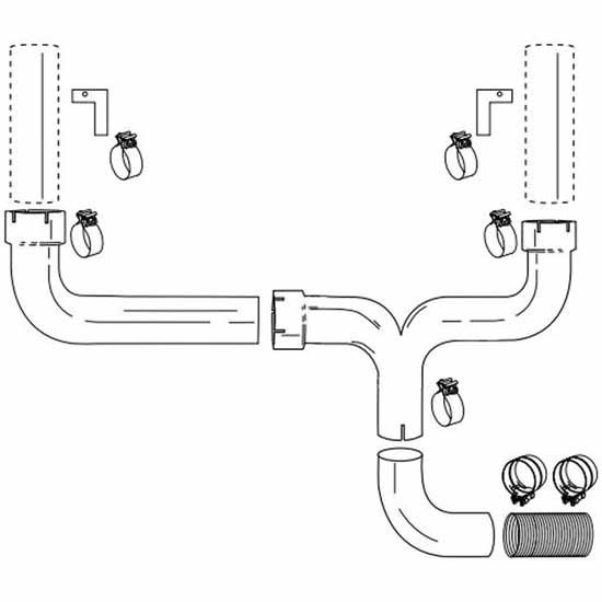 5 Inch Powerflow Diesel Pickup Big Rig Style Dual Stack Kit W/ 4 Inch Inlet