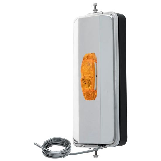 Stainless Steel Motorized Dual Vision Heated, Lighted West Coast Mirror