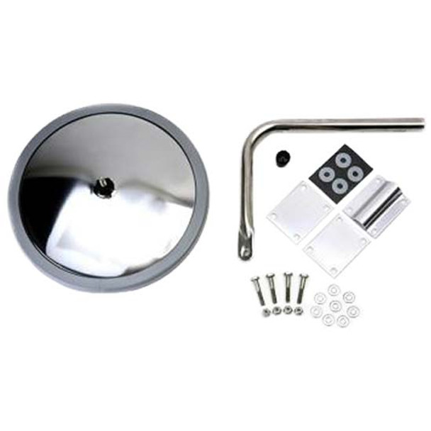 10 Inch Stainless Steel Rear Mount Crossview Mirror - Driver Side 10 Inch Stainless Steel Rear Mount Crossview Mirror - Driver Side
