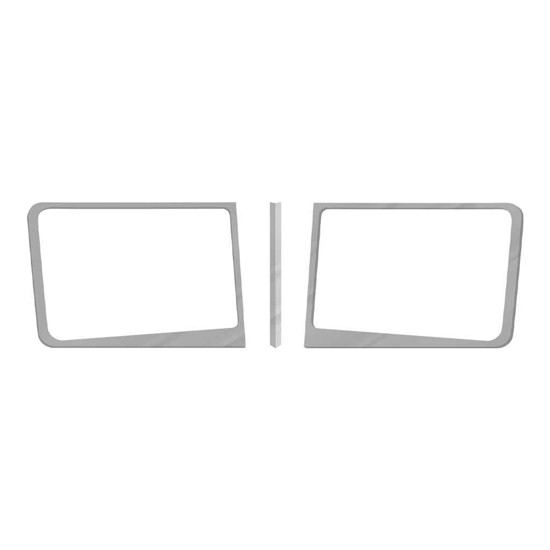 Stainless Steel 3-Piece Windshield Trim W/ Wide Inner Bottom For Peterbilt 367, 378, 388, 389