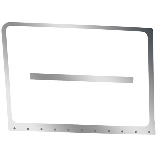 Stainless Steel 3-Piece Windshield Trim W/ Dimpled Bottom For Peterbilt 367, 378, 388, 389