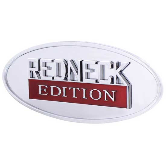7.875 X 3.25 Inch Oval Chrome-Plated Die Cast Redneck Edition Accent Emblem