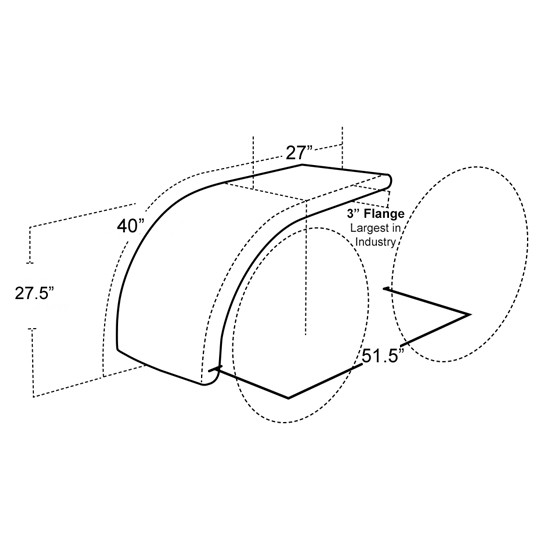 68 Inch 430 Stainless Steel Half Tandem Fender, By Hogebuilt