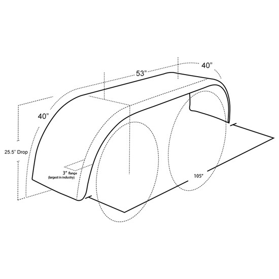 105 Inch 430 Stainless Steel Full Fender, By Hogebuilt