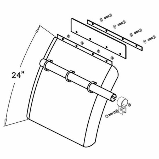 Merritt 24 X 24 Inch 304 Stainless Steel Quarter Fenders W/ Rnd Tube Bracket