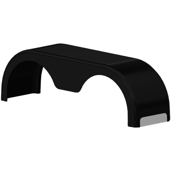 Fiberglass Black Gel Coat Low Cut Tandem Fender -Sold Each