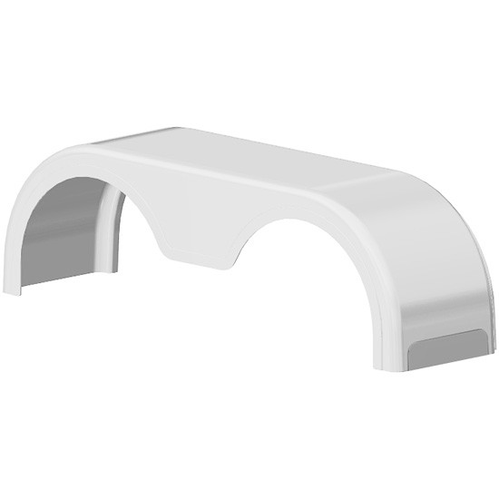 Fiberglass White Gel Coat Low Cut Tandem Fender - Sold Each