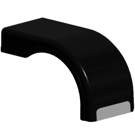 Fiberglass Black Gel Coat Half Fender - Driver Side