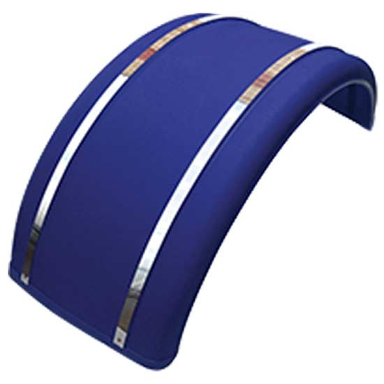 19 Inch Blue Poly Single Arch Fender W/ Stainless Steel Insert For Super Single Wheel