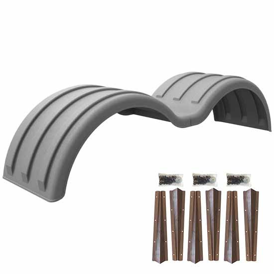Minimizer Galvanized Poly Double Deuce Tandem Fender Kit W/ Steel Mounting Brackets For a 51 Inch Axle Spread