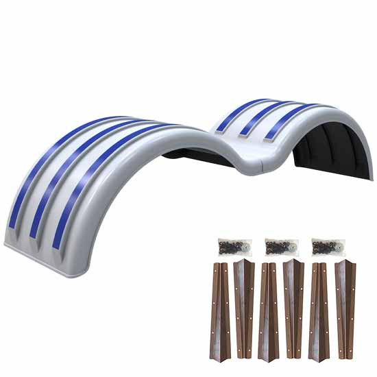 Minimizer Paintable Poly Double Deuce Tandem Fender Kit W/ Steel Mounting Brackets For a 51 Inch Axle Spread