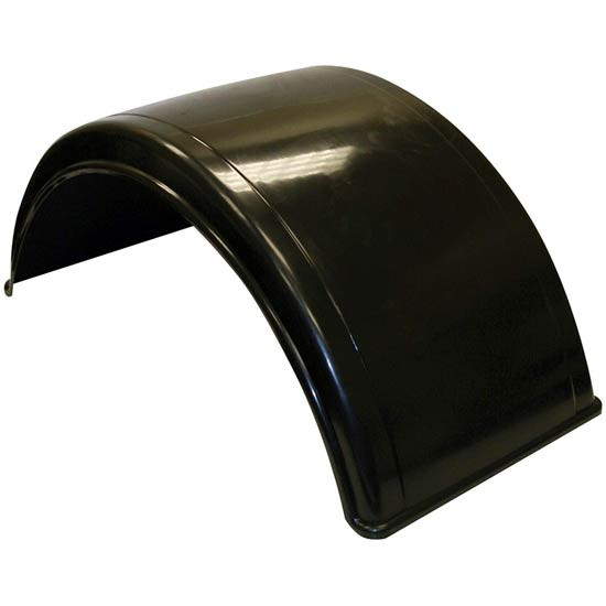 Smooth Black Molded Polyethylene Fender For 19.5 Inch Dual Rear Wheels