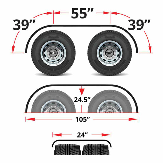 133 Inch Black Poly Full Fender W/ Rolled Edge