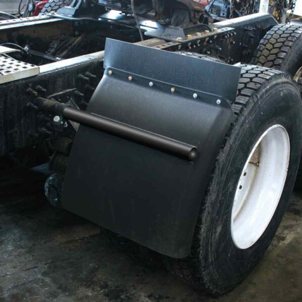 24 Inch Poly Quarter Fenders W/ Tube Style Mounting Arms, Clamps & Mud Flaps By TPHD