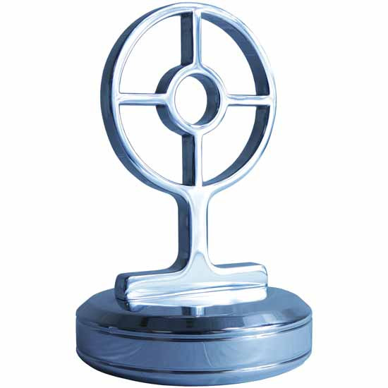 Double JJ Road Warrior Hood Ornament W/ Billet Aluminum Base