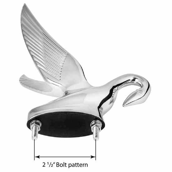 Classic Swan Hood Ornament Chrome