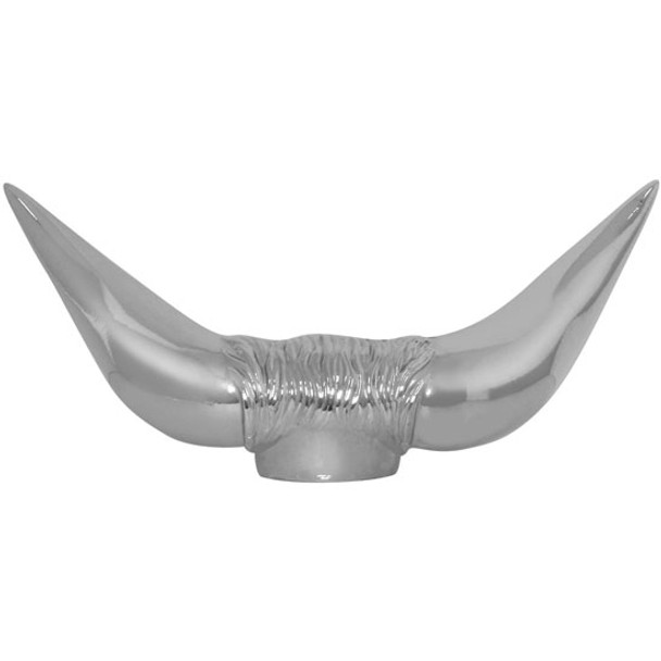 Bull Horn Hood Ornament Chrome W/ Out Base Bull Horn Hood Ornament Chrome W/ Out Base