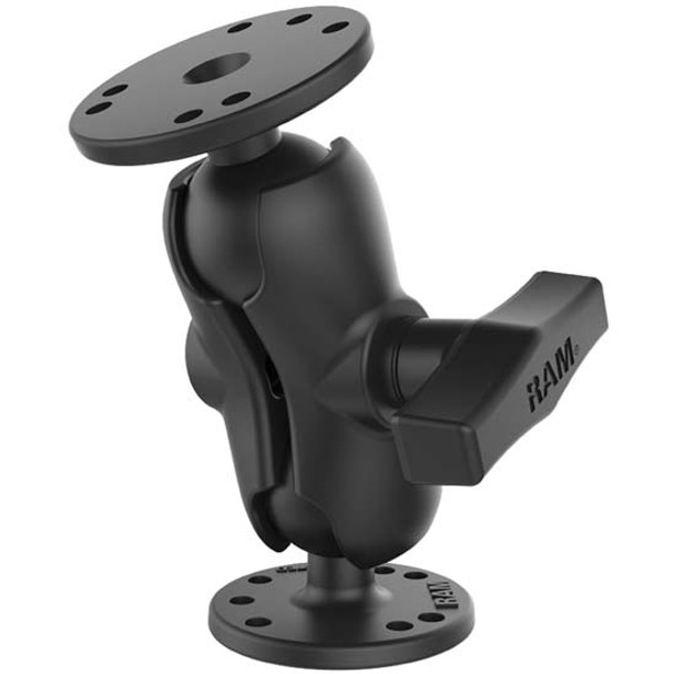 Double Ball Computer Mount W/ Two Round Plates Double Ball Computer Mount W/ Two Round Plates