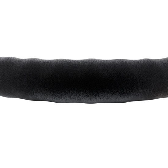20 Inch Black Leather Steering Wheel Cover