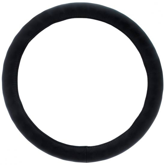 20 Inch Black Leather Steering Wheel Cover