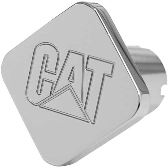 Chrome-Plated Aluminum Square Knob With Caterpillar Logo Engraved