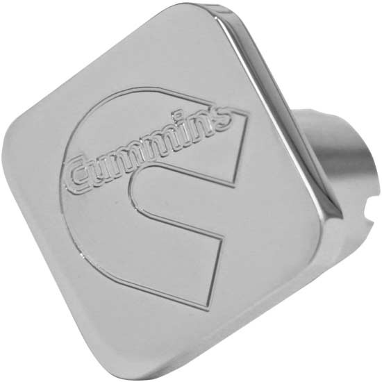 Chrome-Plated Aluminum Square Knob With Cummins Logo Engraved
