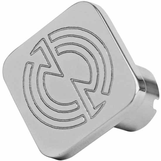 Chrome-Plated Aluminum Square Knob With Detroit Logo Engraved