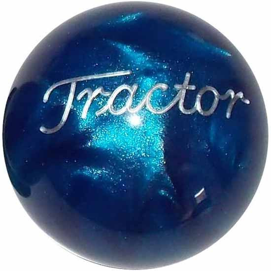 2.125 Inch Pearl Blue Engraved Tractor Brake Knob For Threaded Dash Air Brake Valve