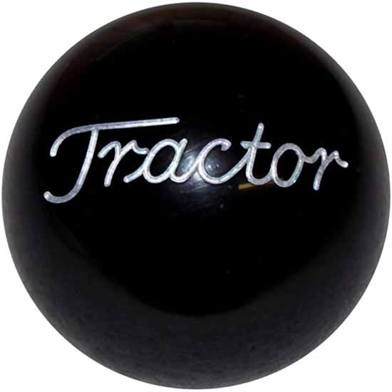 2.125 Inch Solid Black Engraved Tractor Brake Knob For Threaded Dash Air Brake Valve