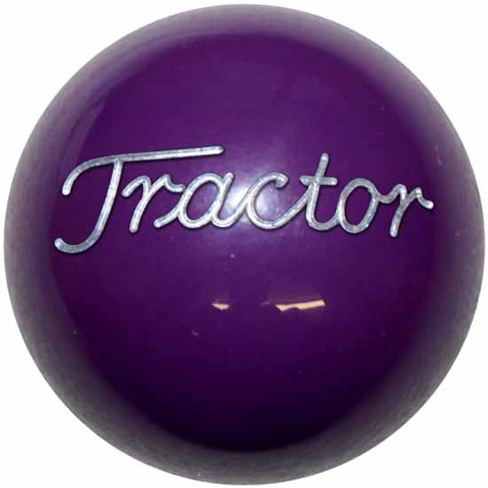 2.125 Inch Solid Purple Engraved Tractor Brake Knob For Threaded Dash Air Brake Valve