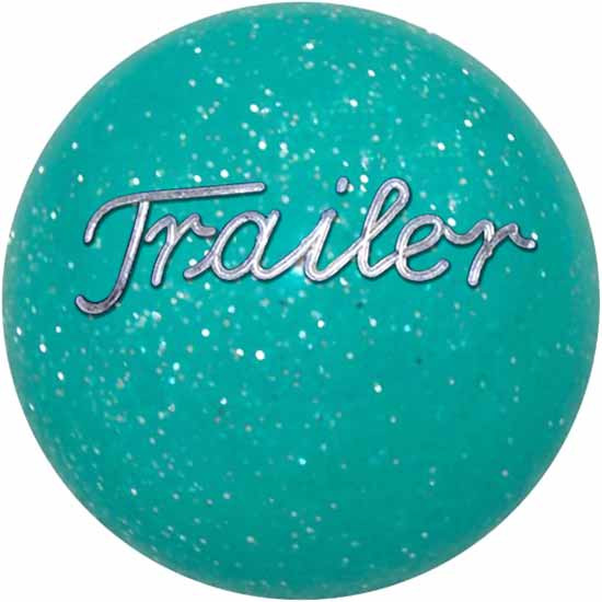 2.125 Inch Teal Glitter Engraved Trailer Brake Knob For Threaded Dash Air Brake Valve