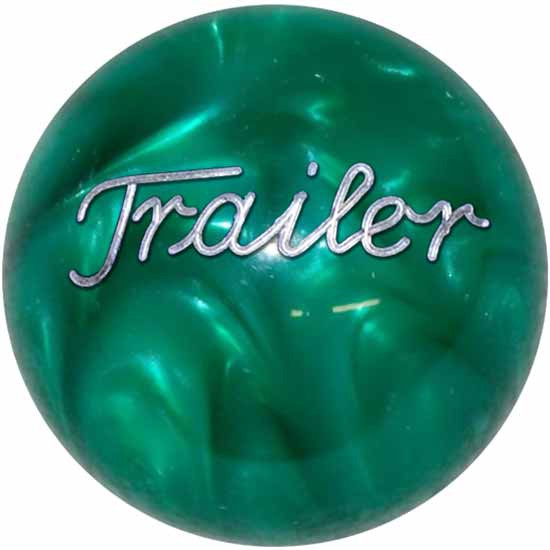 2.125 Inch Pearl Green Engraved Trailer Brake Knob For Threaded Dash Air Brake Valve