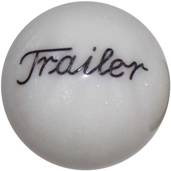 2.125 Inch Pearl White Engraved Trailer Brake Knob For Threaded Dash Air Brake Valve