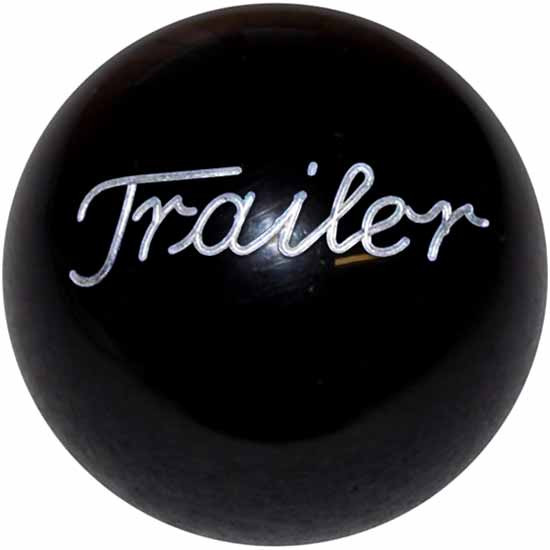 2.125 Inch Solid Black Engraved Trailer Brake Knob For Threaded Dash Air Brake Valve