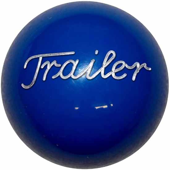 2.125 Inch Solid Dark Blue Engraved Trailer Brake Knob- Threaded
