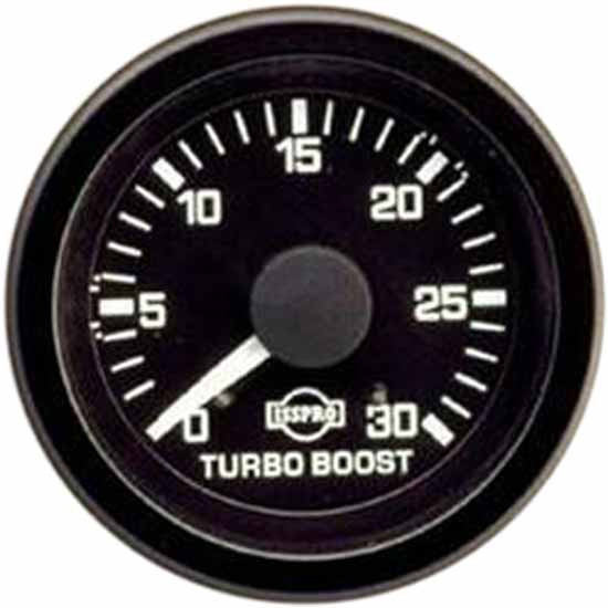 Isspro 2-1/16 Inch Mechanical Turbo Boost Gauge Kit 0-30 PSI W/ Black Bezel, Black Face, White Pointer, White Back Light