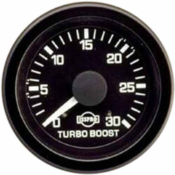 Isspro 2-1/16 Inch Mechanical Turbo Boost Gauge Kit 0-30 PSI W/ Black Bezel, Black Face, White Pointer, White Back Light