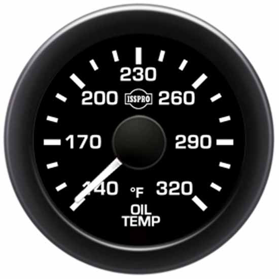 Isspro 21/16 Inch Oil Temperature Gauge Kit 140320F W/ Black Bezel