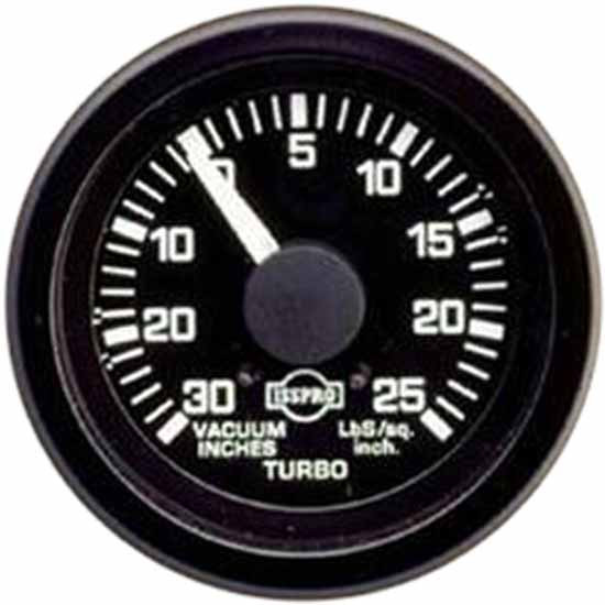 Isspro 2-1/16 Inch Vacuum Pressure Gauge 30 IN HG/ 0-25 PSI W/ Black Bezel, Black Face, Red Pointer, White Back Light