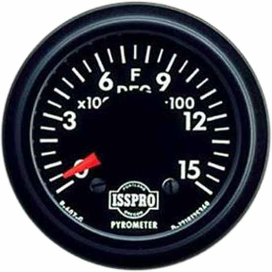 Isspro 2-1/16 Inch Pyrometer Kit 0-1500F W/ Black Bezel, Black Face, Red Pointer, 6 Ft. Wiring