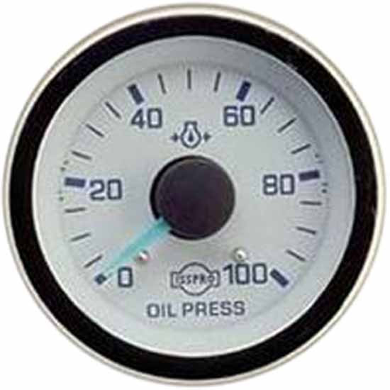 Isspro 2-1/16 Inch Mechanical Oil Pressure Gauge 0-100 PSI W/ White Face, Blue Pointer, Chrome Bezel