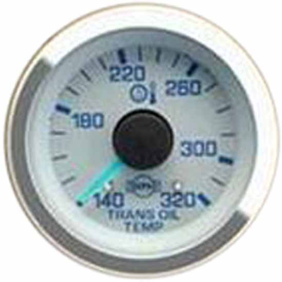 Isspro 2-1/16 Inch Electric Transmission Oil Temperature Gauge Kit 140-320F W/ White Face, Blue Pointer, Chrome Bezel